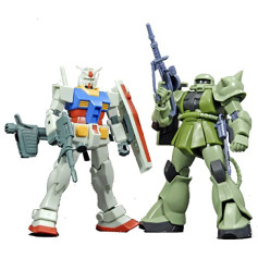 Bandai - Gunpla - Gundam 1/144 HG - Gunpla Starter Set RX-78-2 et MS-06F Zaku II - Mobile Suit Gundam