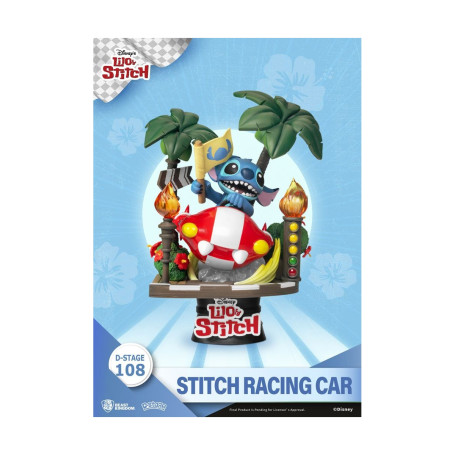 Beast Kingdom Disney STITCH diorama Stitch Racing Car - D-Stage Story Book Series