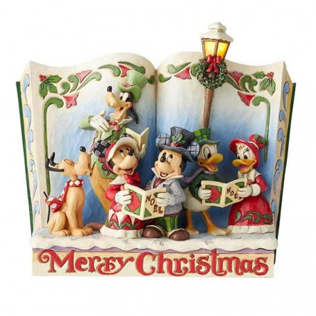 Enesco Disney Traditions Storybook - Mickey Minnie Dingo Pluto Donald Daisy - "Merry Christmas" 