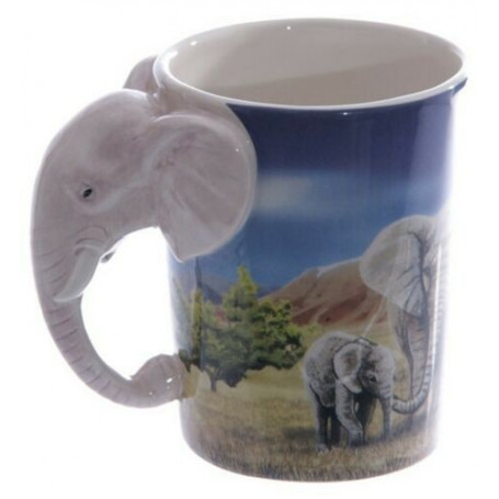 Tasse avec éléphants Poignée