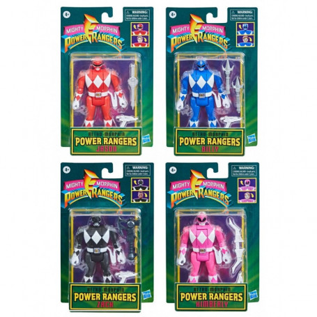 Hasbro - Mighty Morphin Power Rangers - Retro Morphin pack de 4 figurines