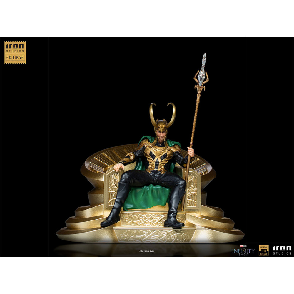 Figurine / Statuette de Loki en résine avec le serpent déversant son venin