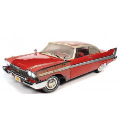 Autoworld CHRISTINE - John Carpenter - 1958 Plymouth Fury - Partialy Restored, Red Dirty - 1:18 Diecast