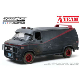 GreenLight - The A-Team - L'Agence Tous Risques - 1983 GMC Vendura Van Weathered Version with Bullet Holes - 1/18