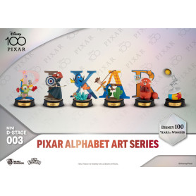 Beast Kingdom Disney - PIXAR Alphabet Art Series Set - Pack de 6 statuette Mini D-Stage - Disney 100th