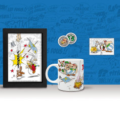 The Good Gift - Asterix - Coffret Cadeau - Mug, badges, magnet et cadre
